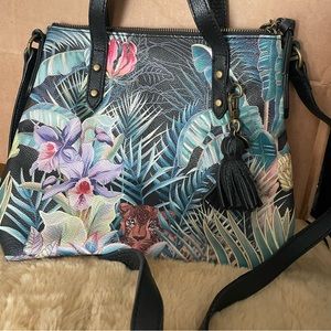 The Sak Black Floral Shoulder Bag